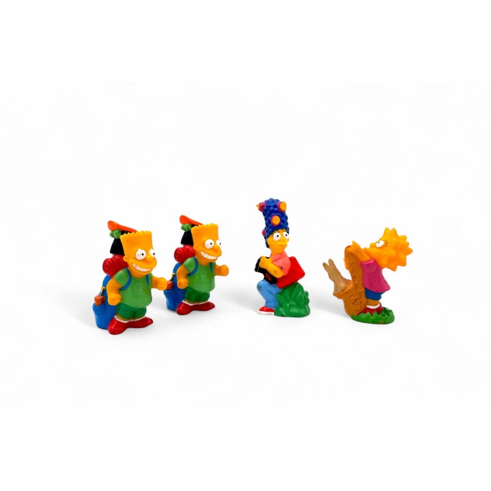 Vtg 1990 Burger King Simpsons Camping PVC Figurine Toy Set‎ Of 4 90s Retro